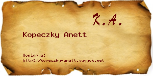 Kopeczky Anett névjegykártya